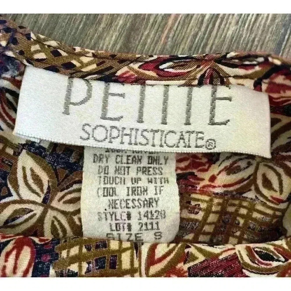 Petite Sophisticate Skirt Set Women’s Sm Brown Red Floral 2-Pc Vtg Fall Fashion - Picture 9 of 16